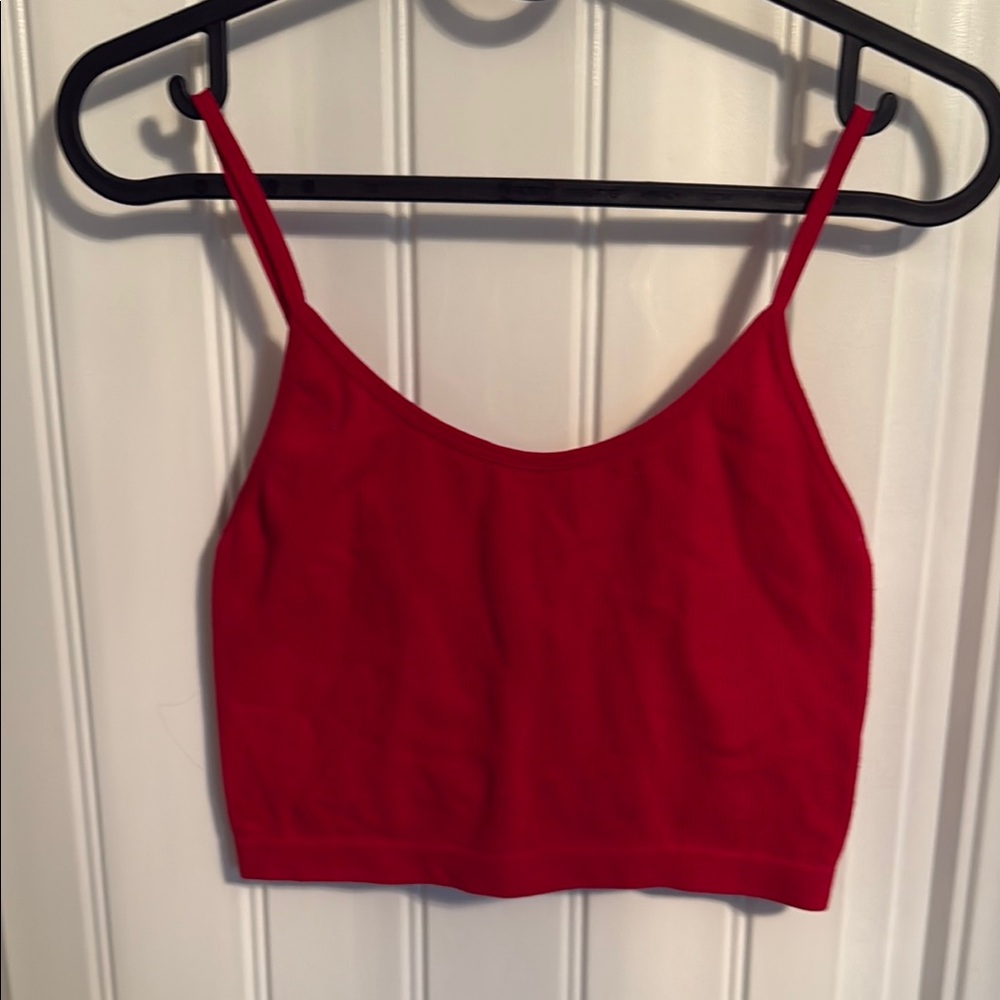 Bozzolo Red Fitted Crop Camisole